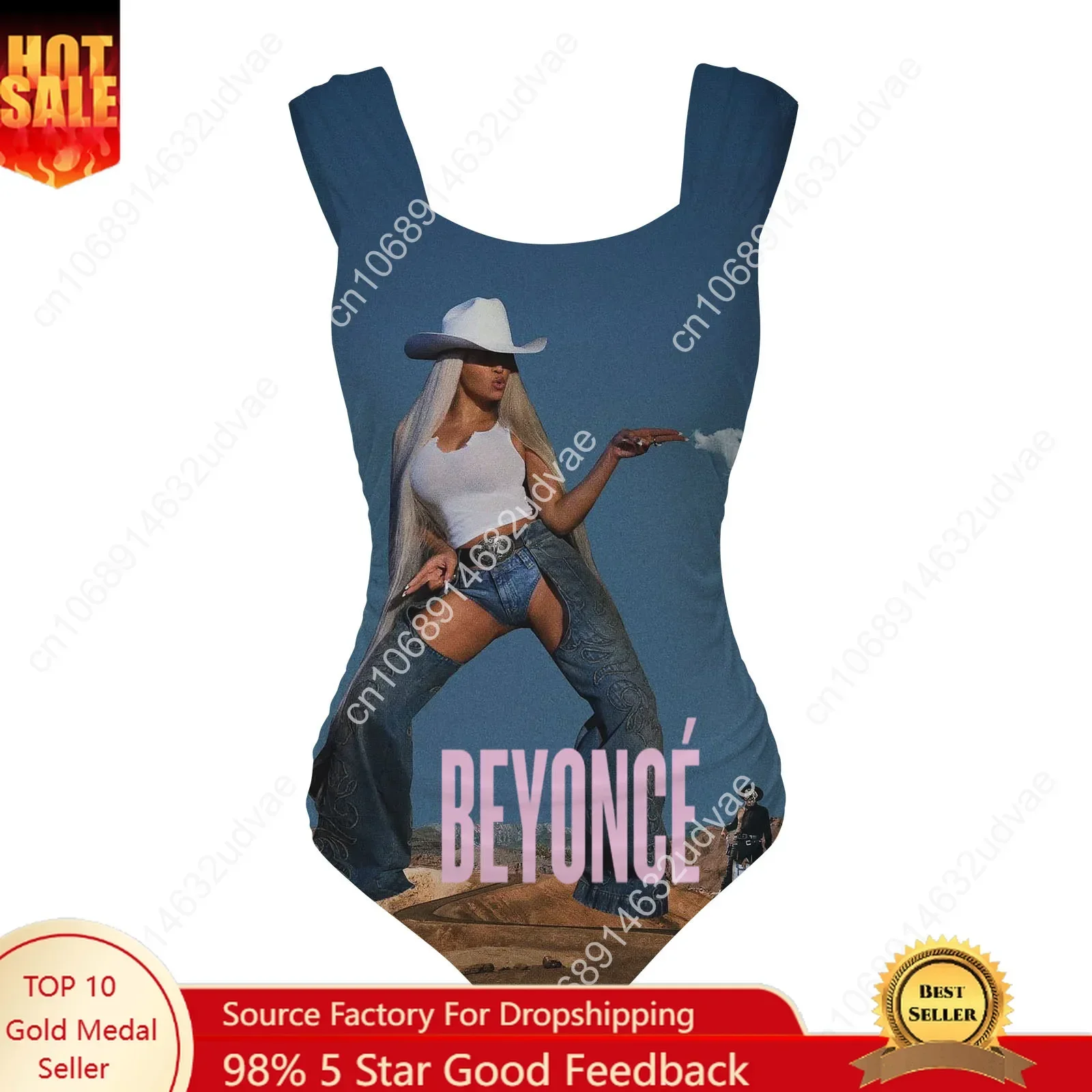 Beyoncé  Swimsuit Wide Strap Women Bathing Suits Personalized Swimwear Pool Party Sexy Bikini Customize Beachwear