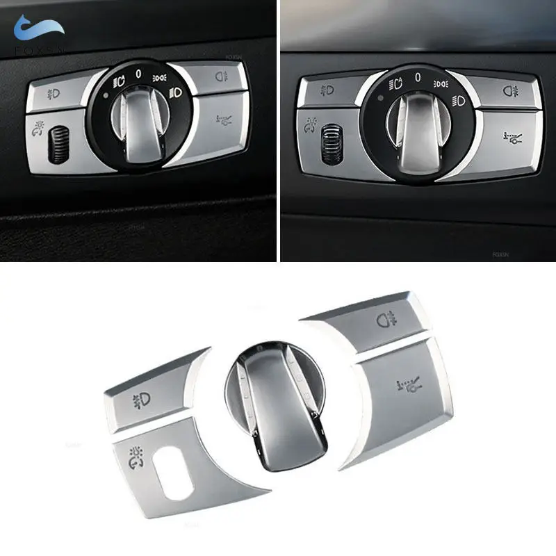 

For BMW X5 E70 2008 2009 2010 2012 2013 X6 E71 2009 2010 2011 2012 2013 2014 Car Interior Headlight Switch Cover Trim Silver