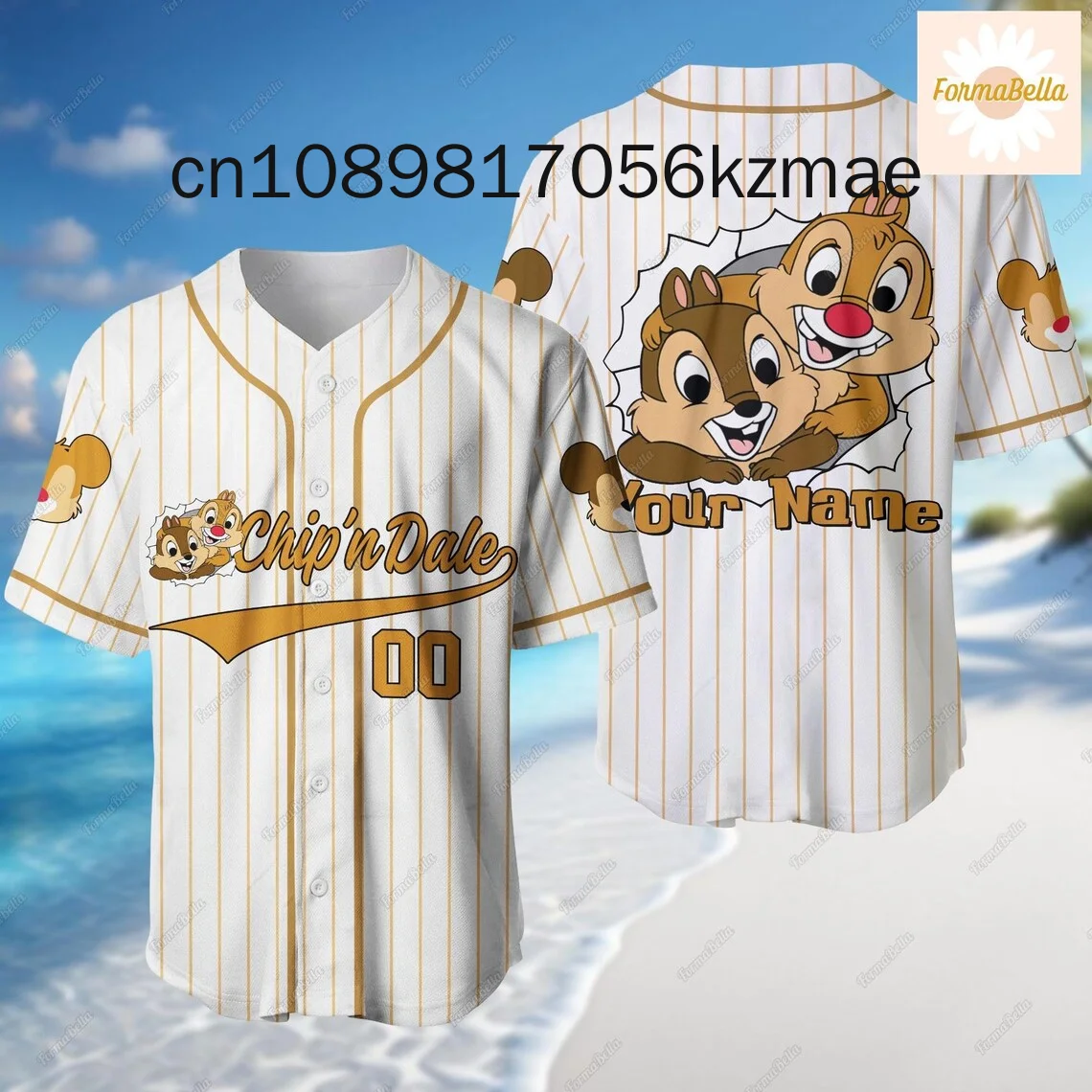 

New Free Custom Disney Chip And Dale Baseball Jersey Streetwear FashionSummer Men's And Women's Short Sleeve Baseball shirt