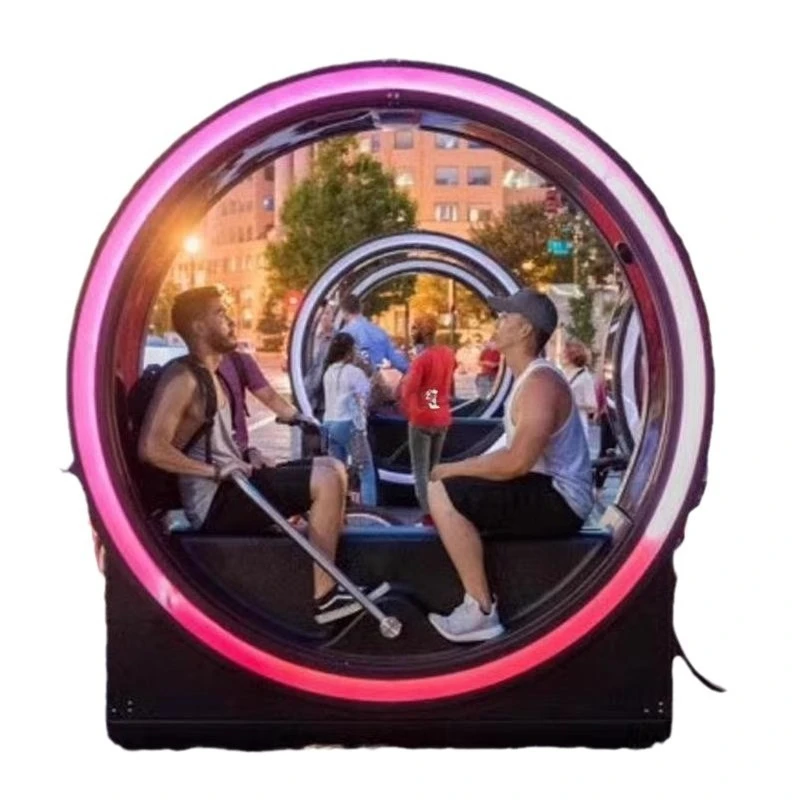 Color Hand Crank Power Generation Bicycle Fountain, Internet Celebrity Check-in Interactive Outdoor Rowing Fitness Equipment