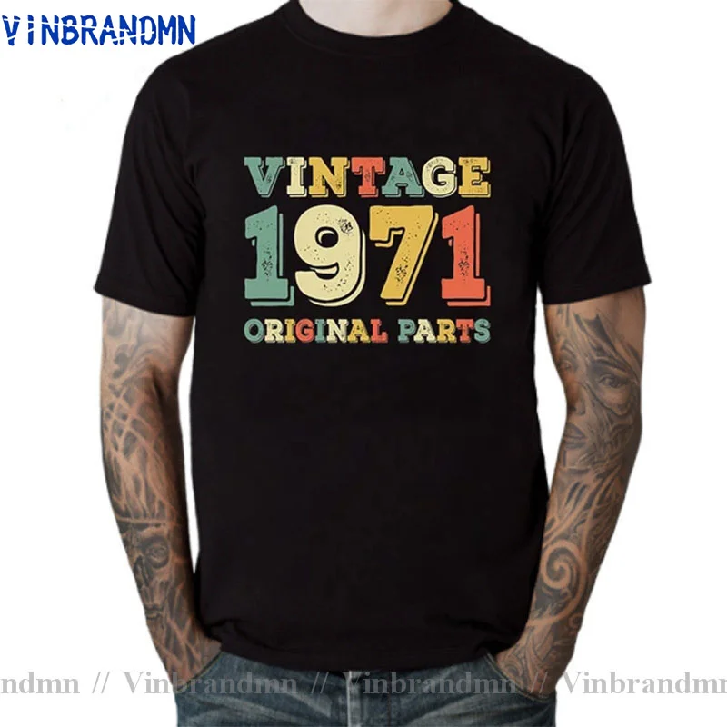 2022 Novelty Original 1971 T Shirt Men Vintage 1971 All Original Parts T-Shirt Born in 1971 Tshirt Retro Made in 1971 Tees Shirt