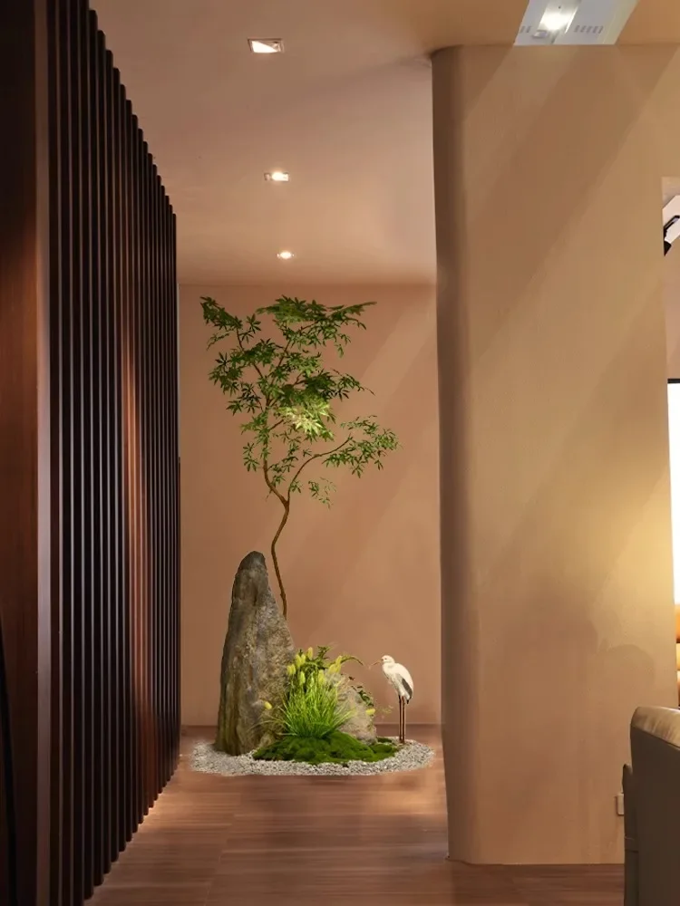 Indoor Silent Wind Simulation Pflanze Stein Simulation grüne Ahorn Landschaft