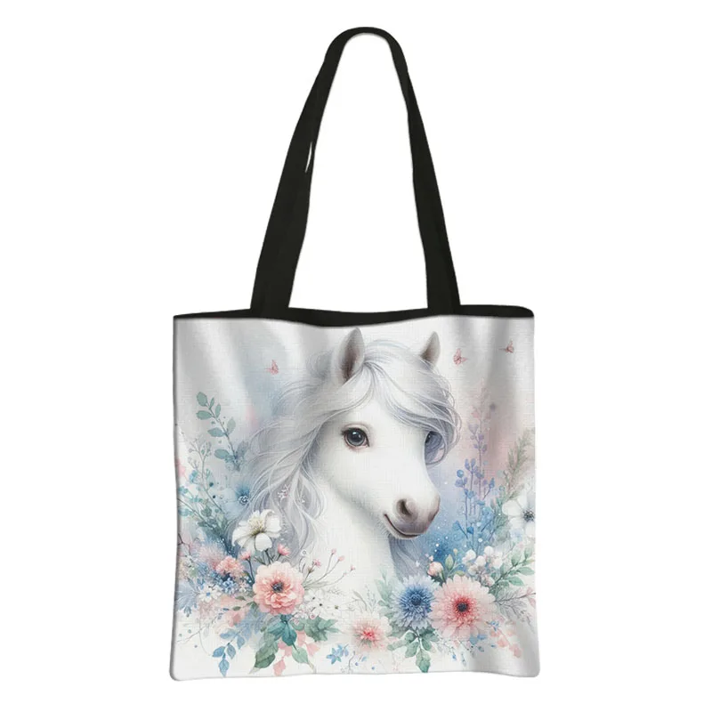 Schattige Aquarel Vos Uil Boodschappentassen Tijger Luiaard Wasbeer Bloemen Bakken Vrouwen Handtas Grote Capaciteit Shopper Tassen Boodschappentas