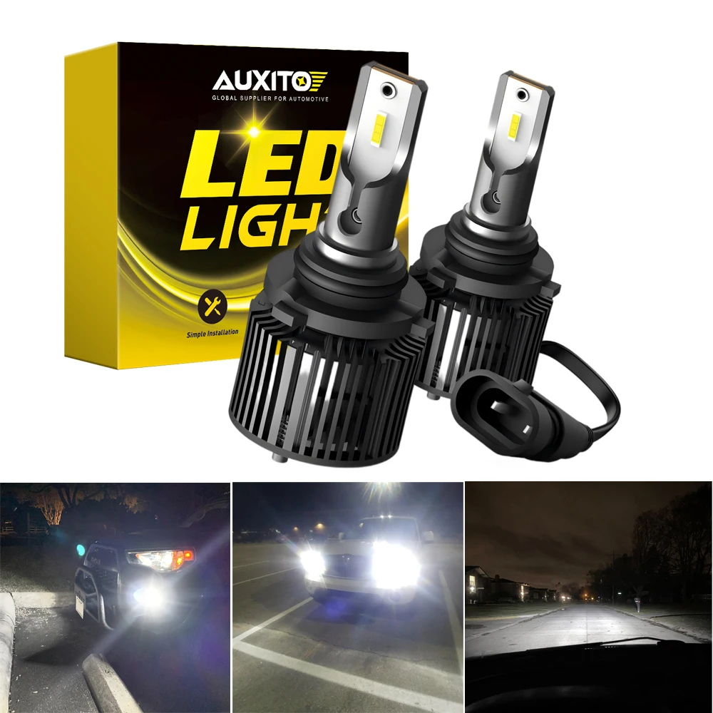 

AUXITO 2Pcs 9006 LED Headlight Bulb Ultra Bright Canbus Turbo Fan 9006 HB4 LED Light Bulbs 6000K White Automobile Headlamp 12V