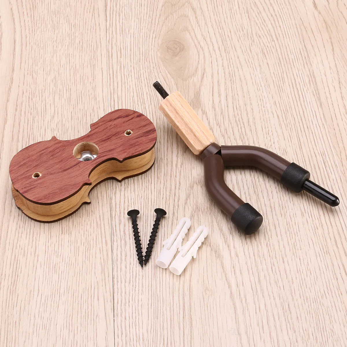 

2 Pcs Violin Wall Rack Mount Accessories Mounted Hooks Holder Hanger Solid Wood