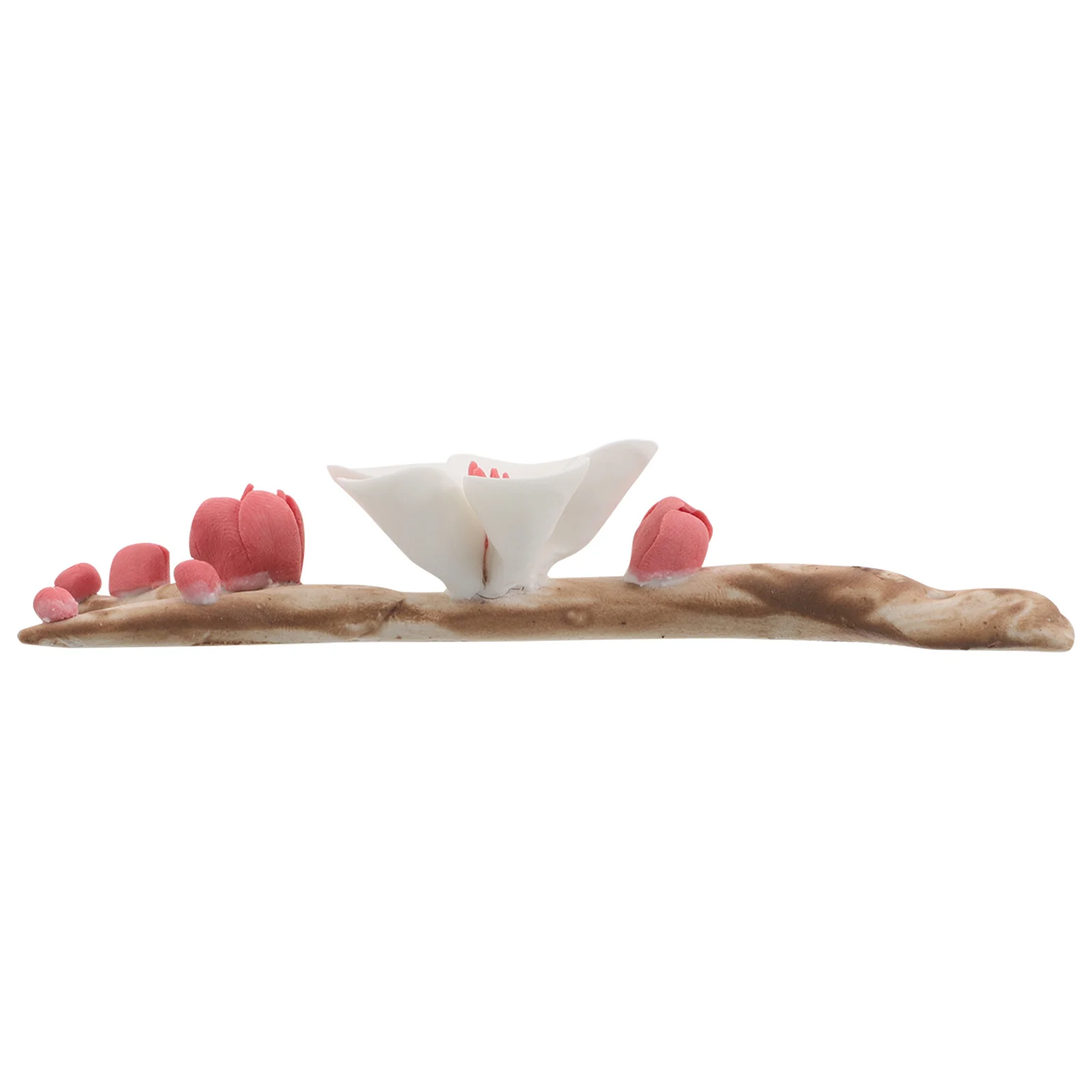 

Ceramic Plum Blossom Incense Holder Compact Calligraphy Brush Holder Brush Rest for Desktop Study Living Room Meditation Spa