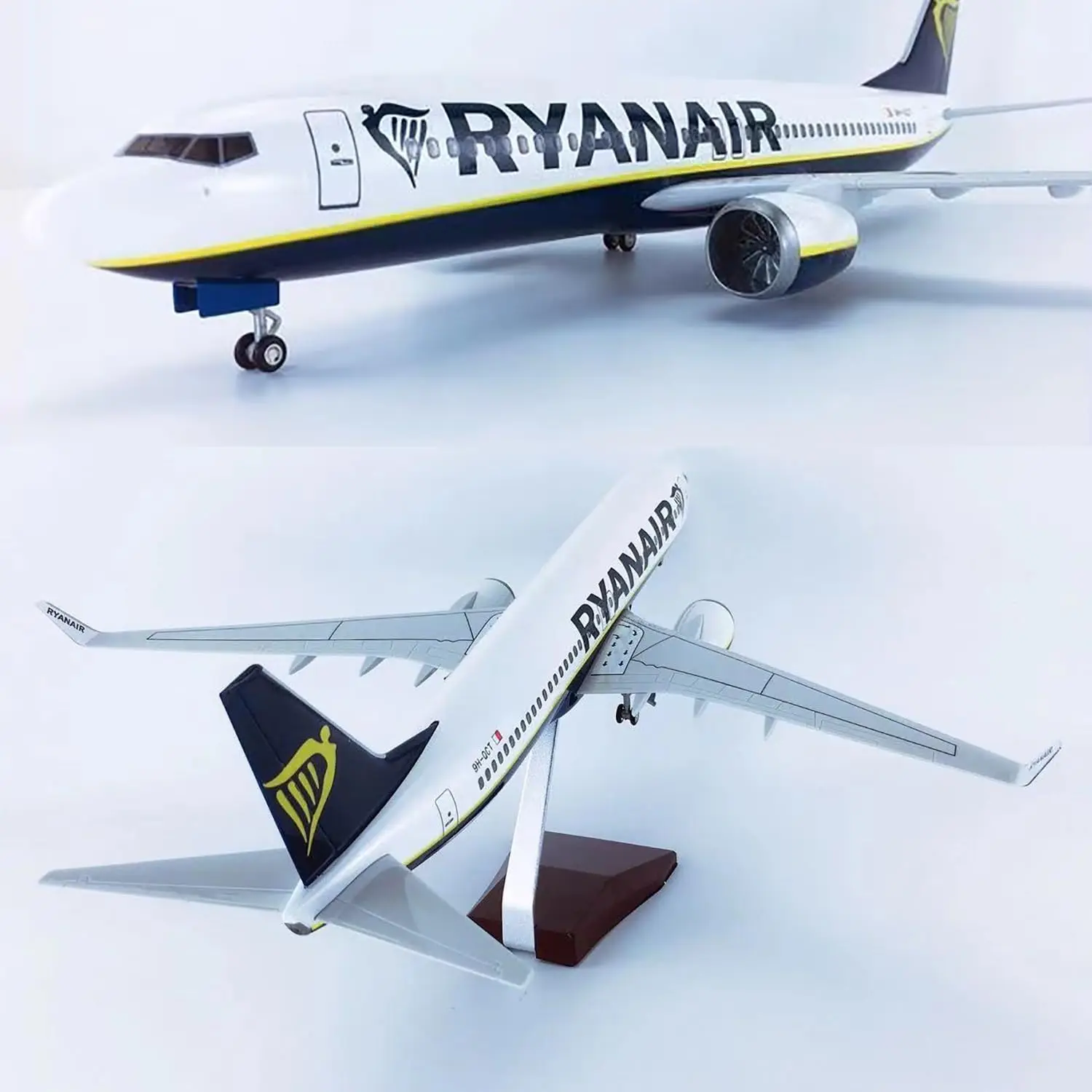 Giocattoli per aerei in scala 1/85 da 47 cm 737 MAX B737 Air Ryanair Airlines Airways Modello di aereo in resina plastica pressofusa con luci e