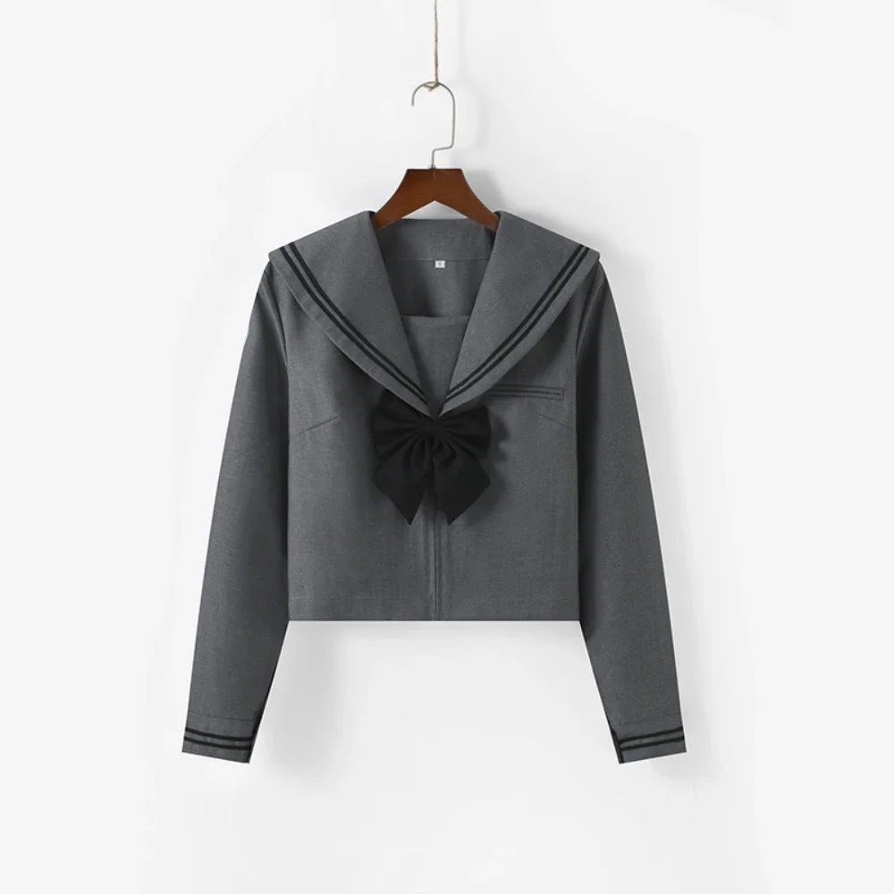 Basic Jk Tow-Lines Grijs Matrozenpakken Japanse schooluniformen Afstuderen kleding Plooirok Fuku Anime Cos Kostuums Vrouwen