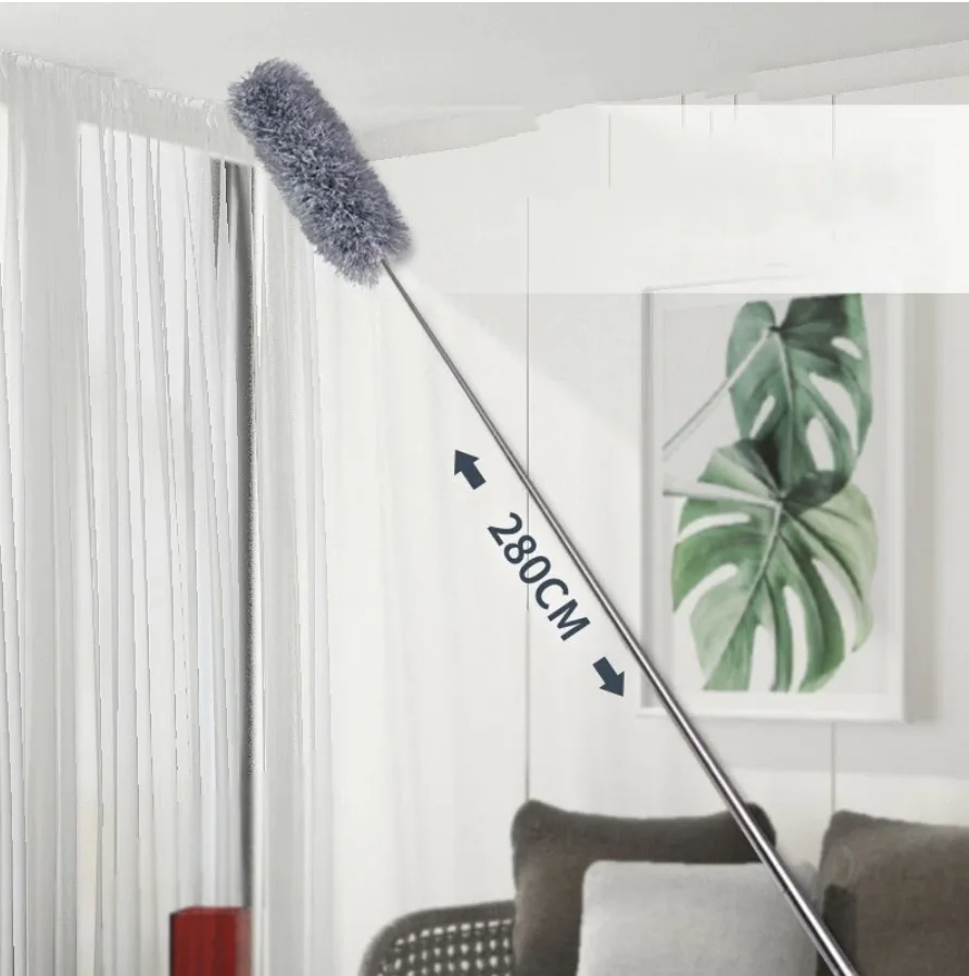 280CM Adjustable Microfiber Dusting Brush Extend Stretch Feather Duster Household Cleaning Brush for Air-condition Car Furniture