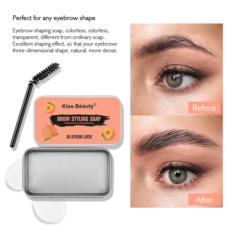 1pc sobrancelha estilo gel sobrancelhas cera esculpir sabão à prova dwaterproof água de longa duração transparente estilo gel cera com escovas ferramentas cosméticas