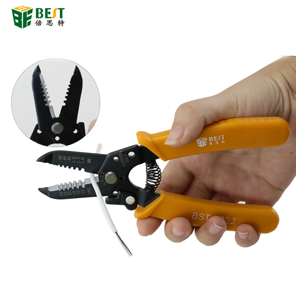 

6-дюймовый инструмент для зачистки проводов с ручкой из ПВХ, автоматическая пружинная огранка, медь/алюминий/мягкая проволока, съемная 0,5-1,6 мм2/14-24 AWG