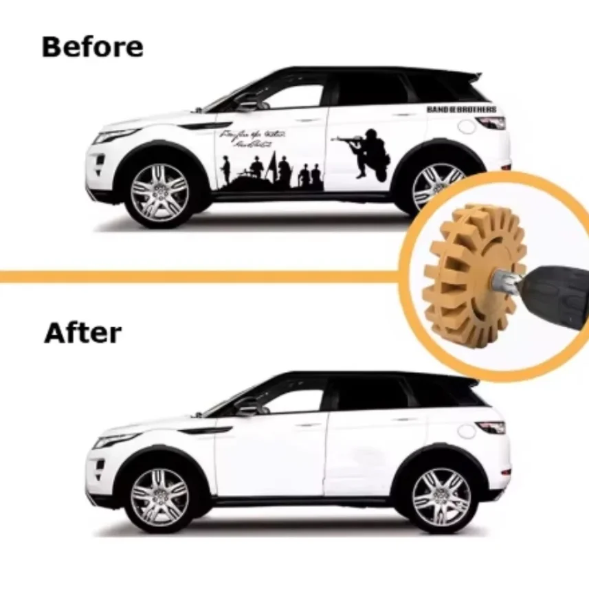 4inch Decal Remover Eraser Wheel Rubber Power Drill Attachment Decal Eraser Wheel Adhesive Remover Sticker Remover for Auto Body