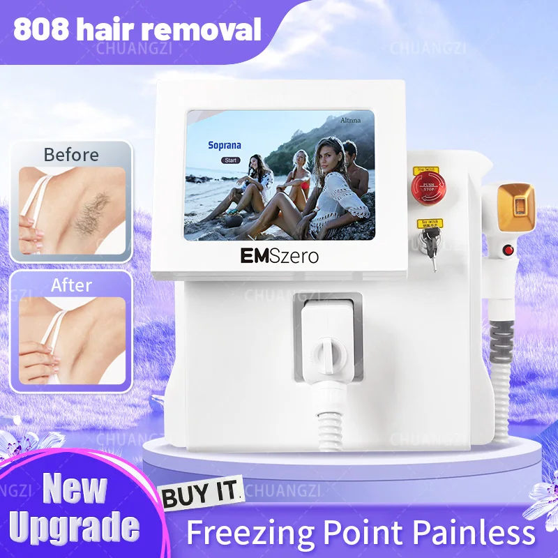 

808nm 755 1064 Diode Laser Hair Removal Machine Alexandrit Permanent Removal Cooling Head Painless Laser Epilator 3000W
