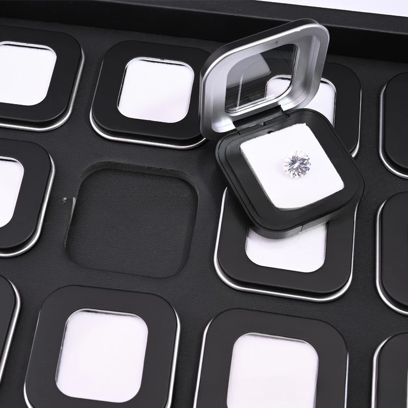 

Round edge snap button diamond, gemstone, colorful treasure ring, gravel display tray, storage tray, loose diamond box.