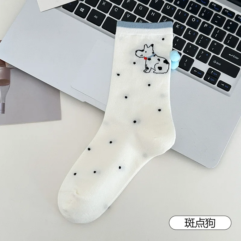 الكرتون لطيف الجوارب للنساء الصيف رقيقة StyleinsTrendy تنفس سلس منتصف العجل الجوارب مع الإبداعية ثلاثية الأبعاد كومة الزخرفية جورب