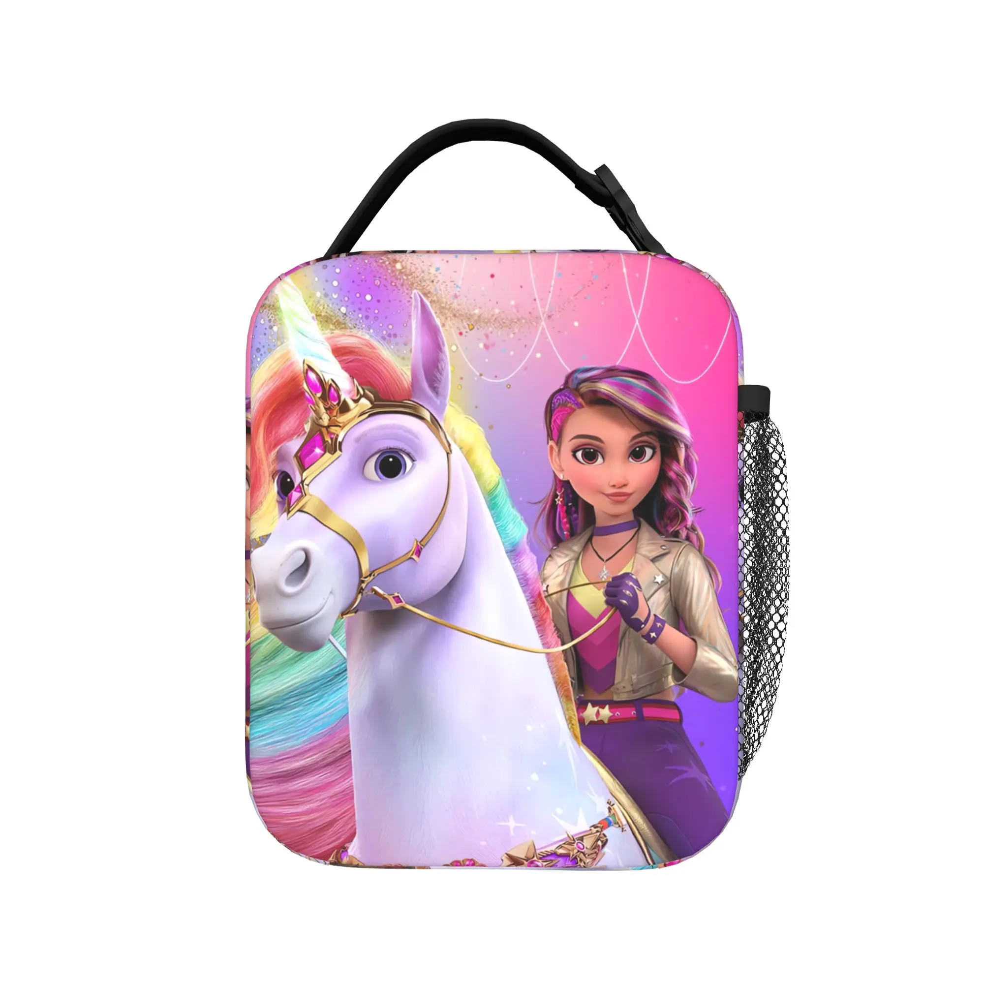 Unicorn Academy Lunch Bag  Portable Lunch Box Girls Travel Print Cooler Bag Aesthetic Oxford Tote Food Bags