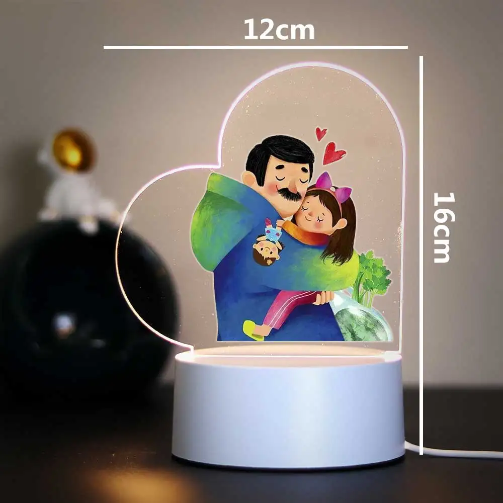 Happy Father's Day 3D Led Night Lamp For Bedroom Decor Dad Gift