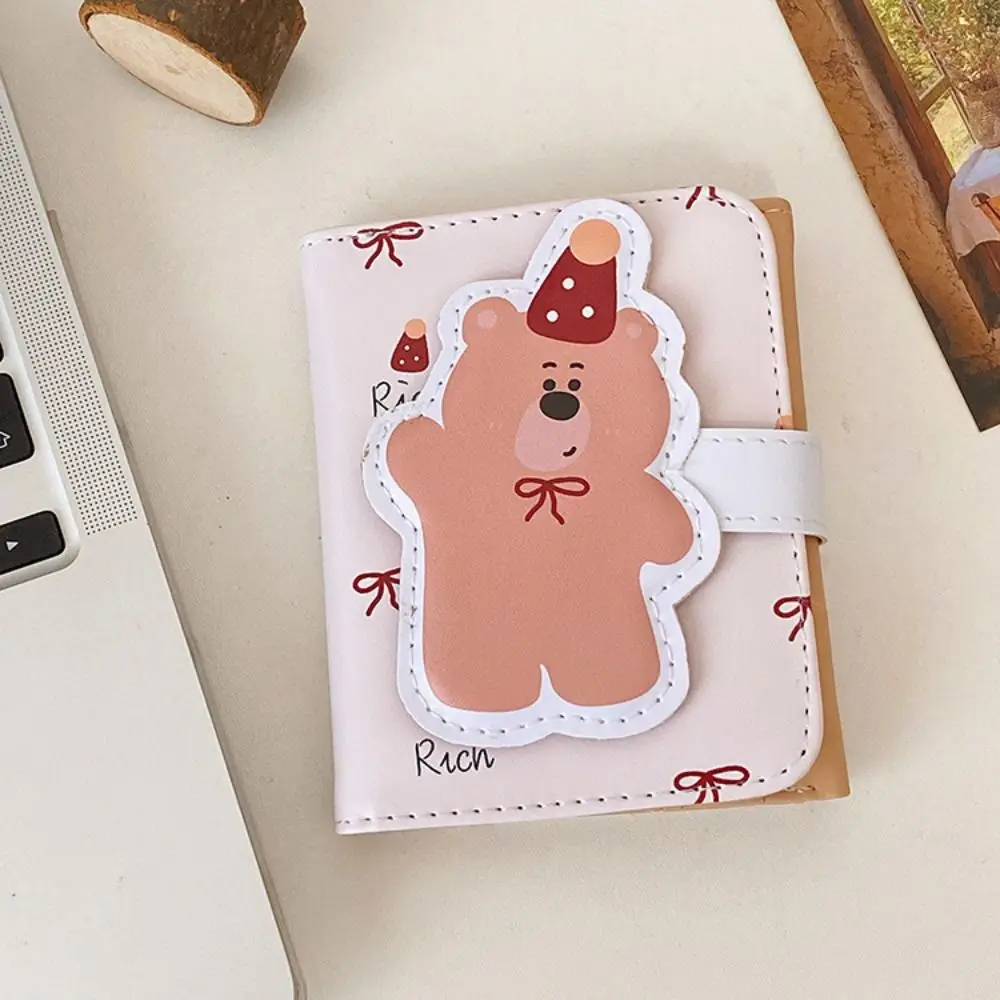 

New Cartoon Wallet Bear Kawaii Business Card Case Cute PU Leather Storage Bag