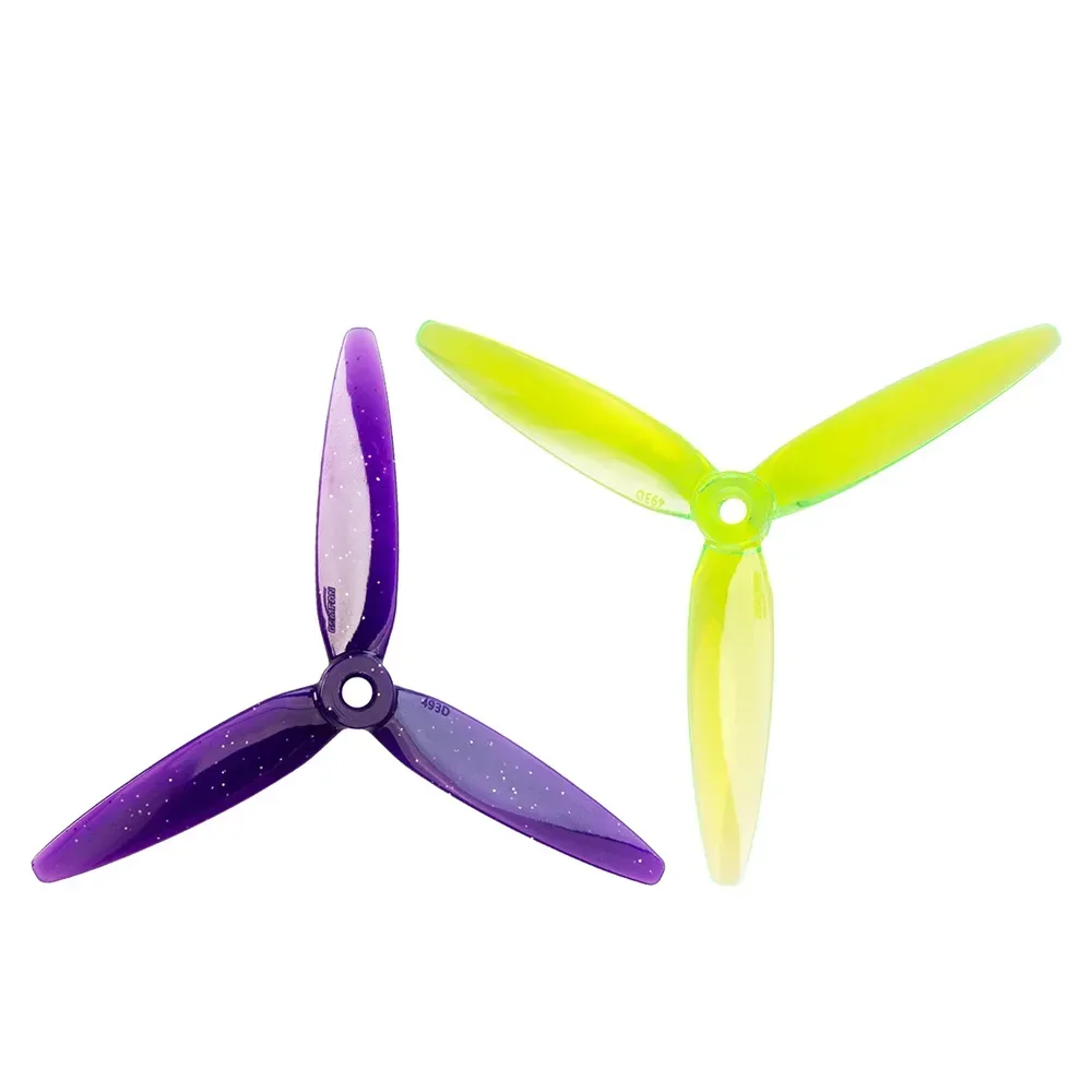 2Pairs Gemfan 493D Zoe Collaboration 3 Blade 4.9inch Propellers For For Small-sized Dual-Rotor Freestyle Racing Drones