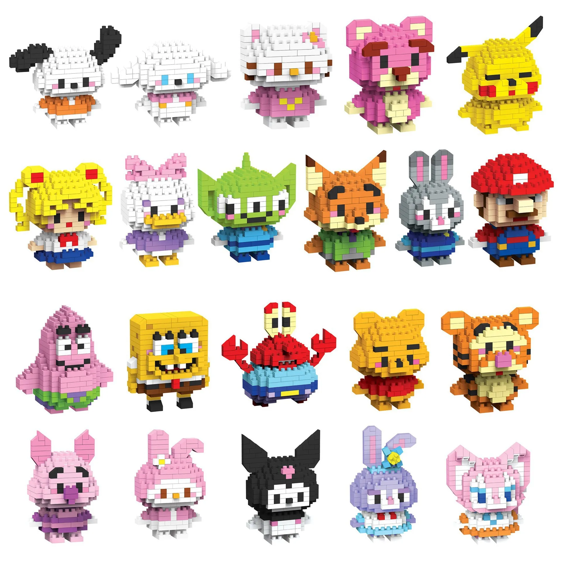 Pokemon Small Blocks Pikachu Nanoblock Charizard Kyogre Groudon Rayquaza Model Pichu Education Graphics Toys For Kids Birthday