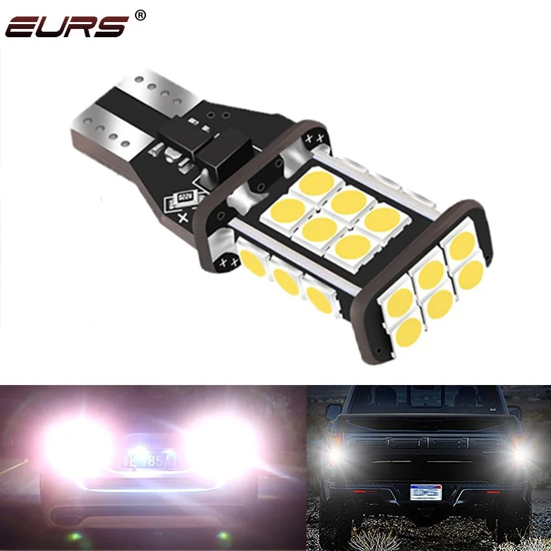 

EURS W16W T15 светодиодные лампы 921 912 W16W светодиодная лампа 30 SMD Canbus безошибочная светодиодная подсветка заднего хода автомобиля Белый 12V