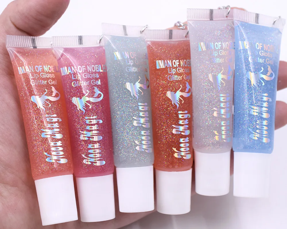 Gel para labios con purpurina y lentejuelas, brillo de labios transparente, hidratante que cambia de Color, cuidado de labios, venta al por mayor, 24 piezas