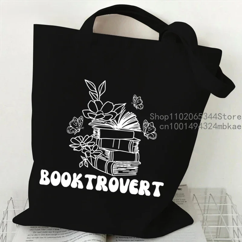 Book Club Shoulder Bag Women Wildflower and Book Handbags Large Capacity Teacher Student Shopping Bag Large Capacity Tote Bag