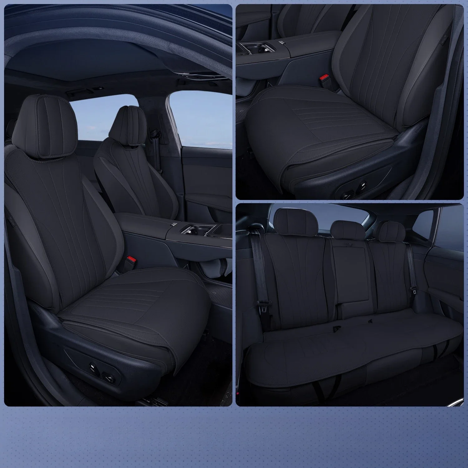 For Voyah Courage 2024-2025 Car Seat Covers Leather Seat Cushions All-season Comfortable Breathable Protective Pad Accessories detail image 6