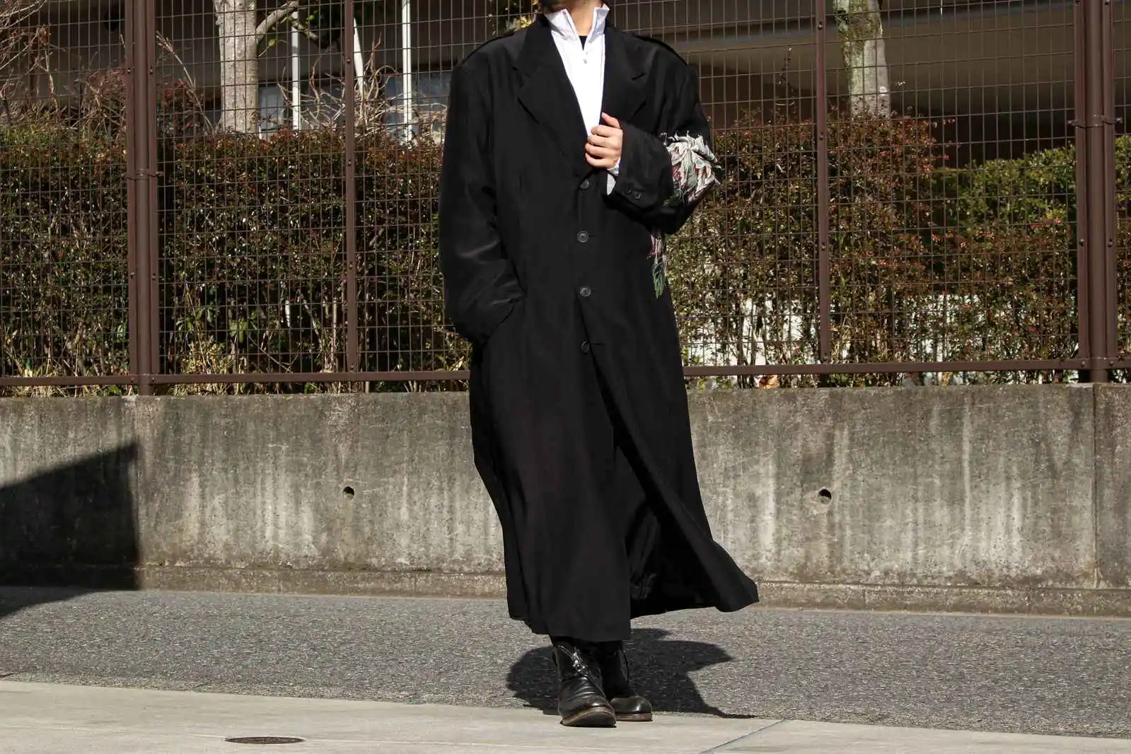 TOP-YAMAMOTO Japanese original design Dark and niche black loose silk printed jacket