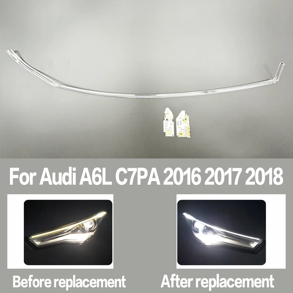 

For Audi A6L C7PA 2016 2017 2018 Car Accessories Low DRL Headlight Light Guide Plate Daytime Running Lights Tube Lamp Bar Strip