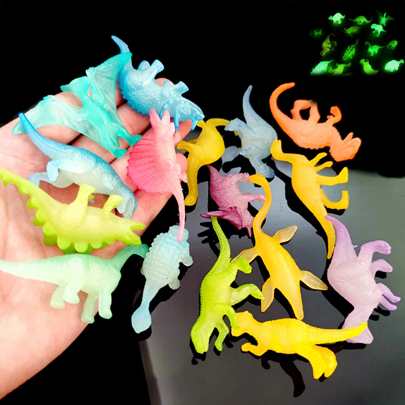 Mini-dinosaurusspeelgoed Lichtgevend dinosaurusspeelgoed Glow In Dark Dino-figuren Dinosaurus Feestartikelen Benodigdheden Cadeau voor kind Peuter Jongen Meisje