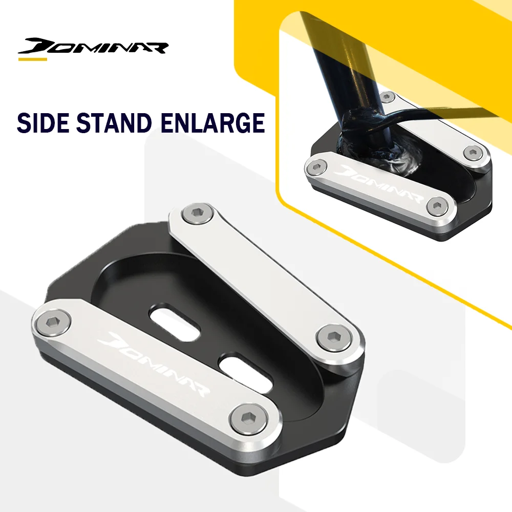 Soporte lateral para motocicleta, placa de apoyo, almohadilla de agrandar, accesorio para BAJAJ DOMINAR 2024, DOMINAR 250, 400, 2017, 2023, 2022,
