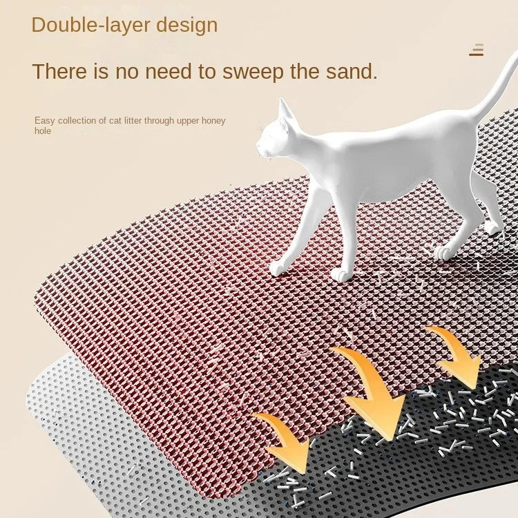 EVA Cat Litter Mat Double Layer Waterproof Pet Litter Box Mat Non-slip Wear Resistant Sand Cat Pad Washable Bed Mat Clean Pad