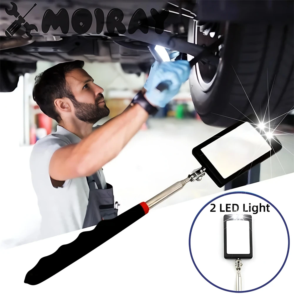 Espelho de Inspeção com Luz Led Espelhos Telescópicos Ferramentas Mecânicas Espelho de Inspeção Alça Telescópica Ferramentas de Reparo 360 °