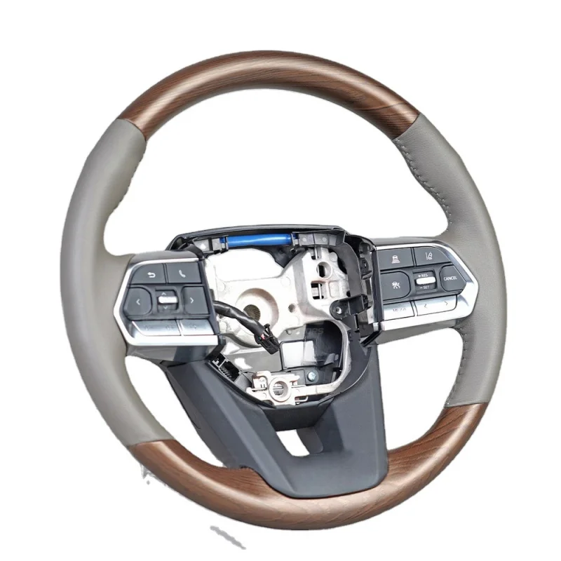 

Best SellingMultifunction Leather Peach Wood Car Steering Wheel 200 LC300High Quality
