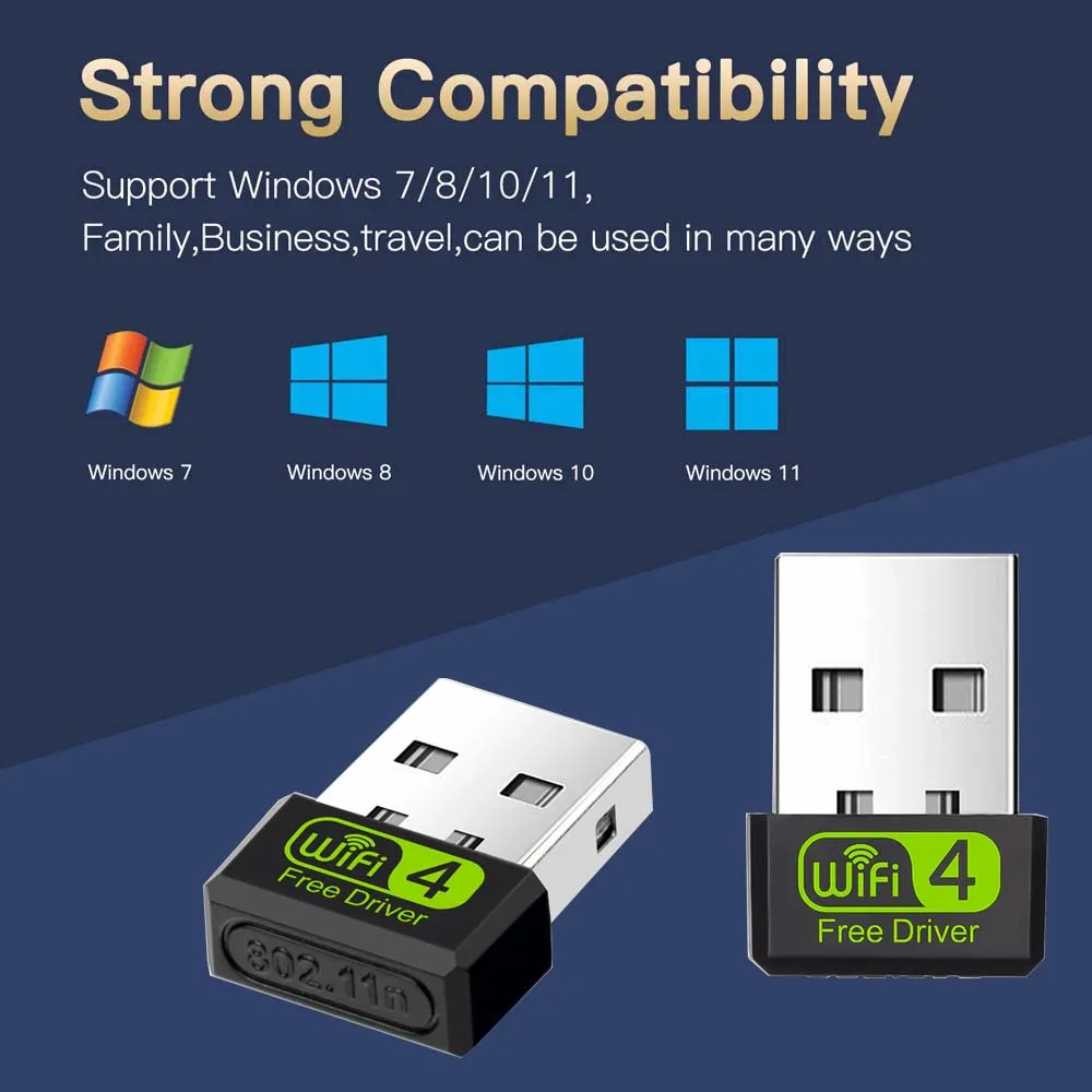 2.4G USB Wifi Adapter 150Mbps Wireless Network Card MT7601 WiFi Dongle Receiver 802.11b/n/g Wifi Ethernet Adapter Free Driver