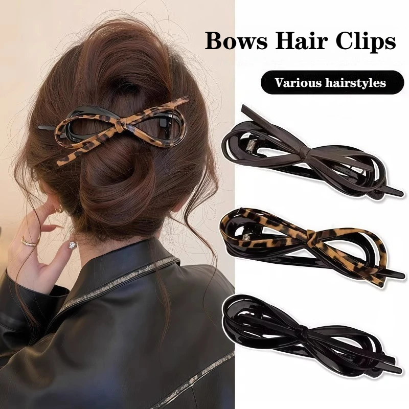 1PC Korean Style Butterfly Knot Banana Clip Hair Accessories for Women Anti-Slip High Ponytail Hair Grips Fashionable