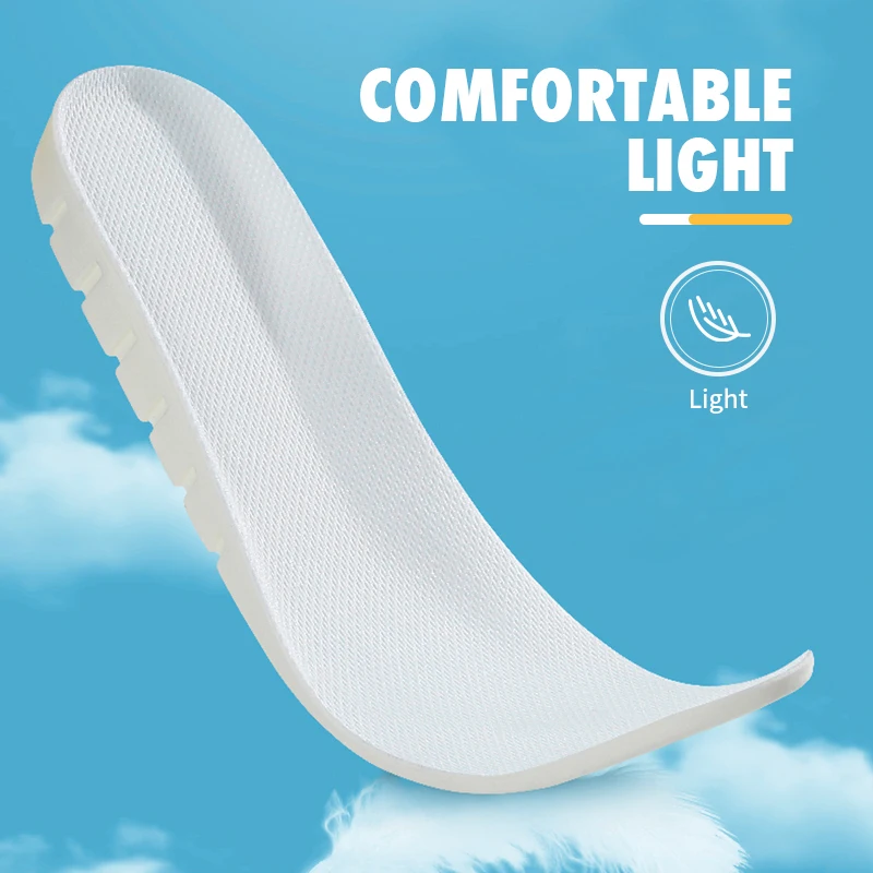 Bangnisole Memory Foam 1 Pair Light Weight Ease Pressure Sweat-Absorbant Shock-Absorbant Comfort Insole Solid Color Suitable