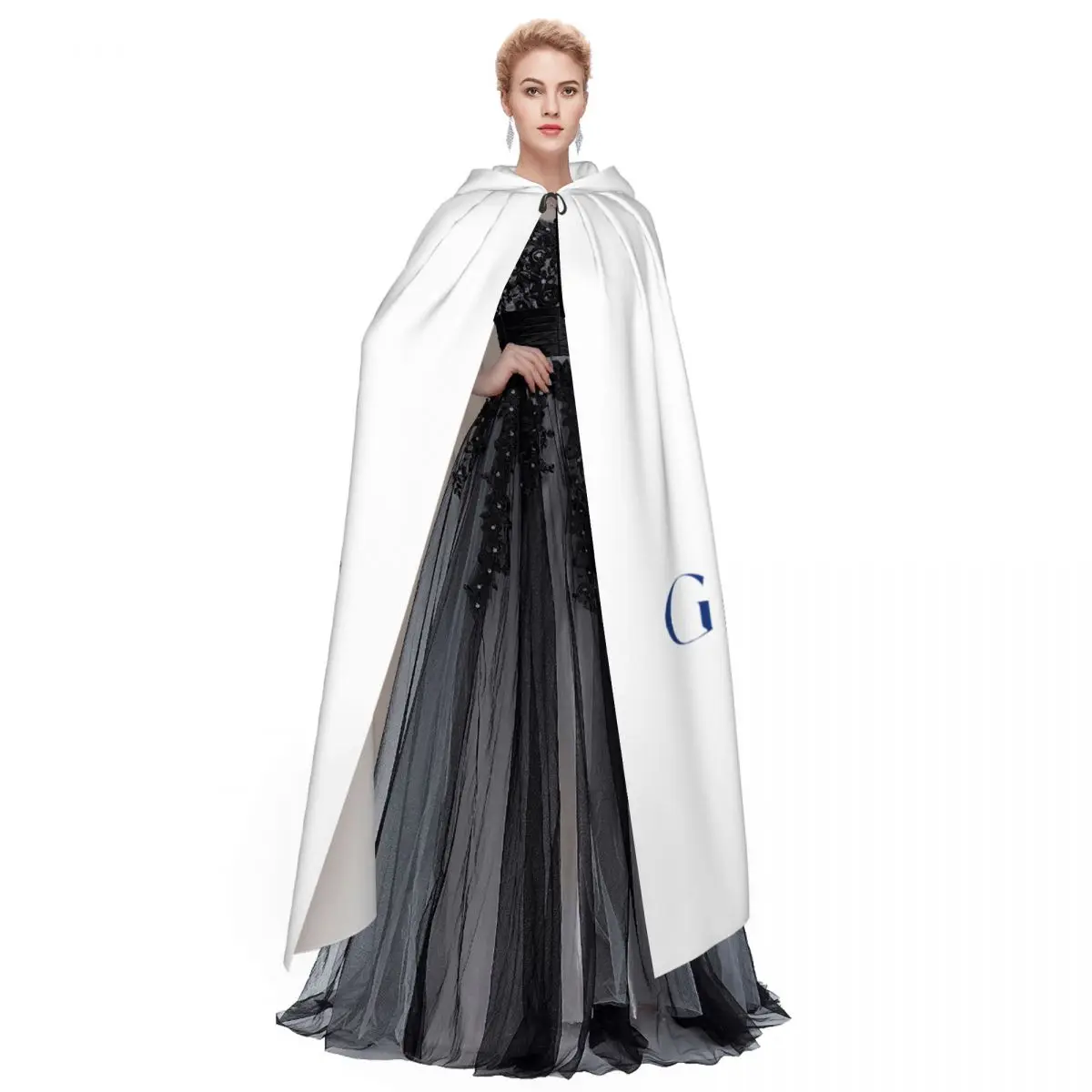 Grey Goose Vodka Long Hooded Cloak Witch Medieval Costume Cosplay Cape HalloweenVampire Adult Unisex - view 4