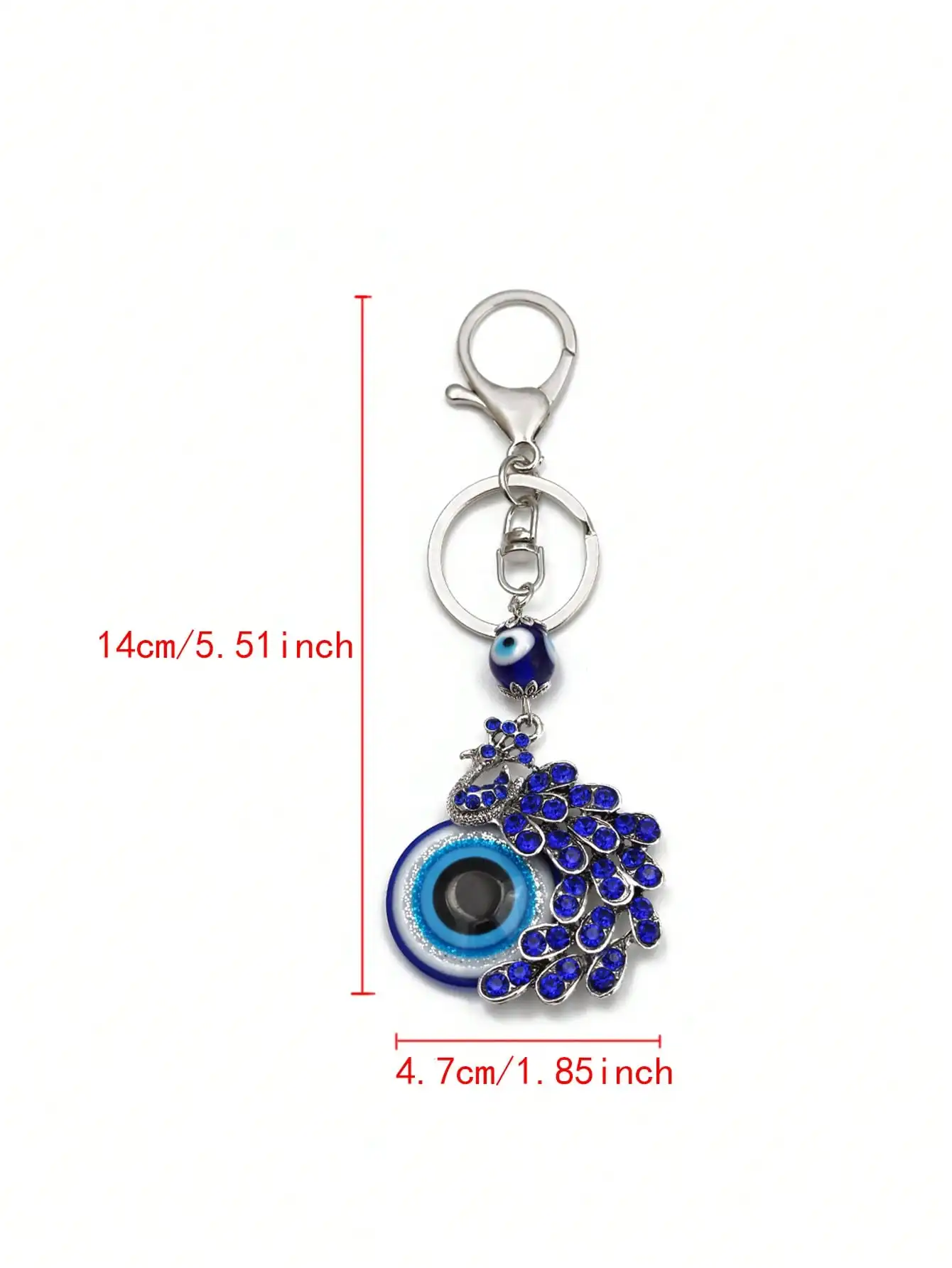 Lucky Eye Turkish Evil Eye Keychain Alloy Key Chain Holder Blue Glass Bead Bag Car Keyring for Women Men pulseras bijoux צמידים