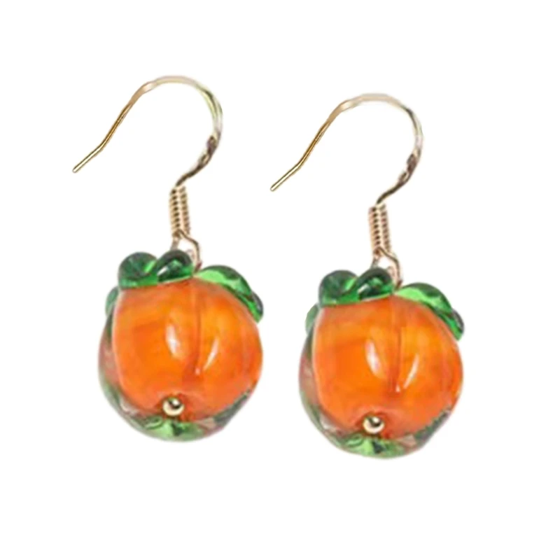 Necklace and Earring Orange Persimmon Pendant Choker Jewelry Dropship