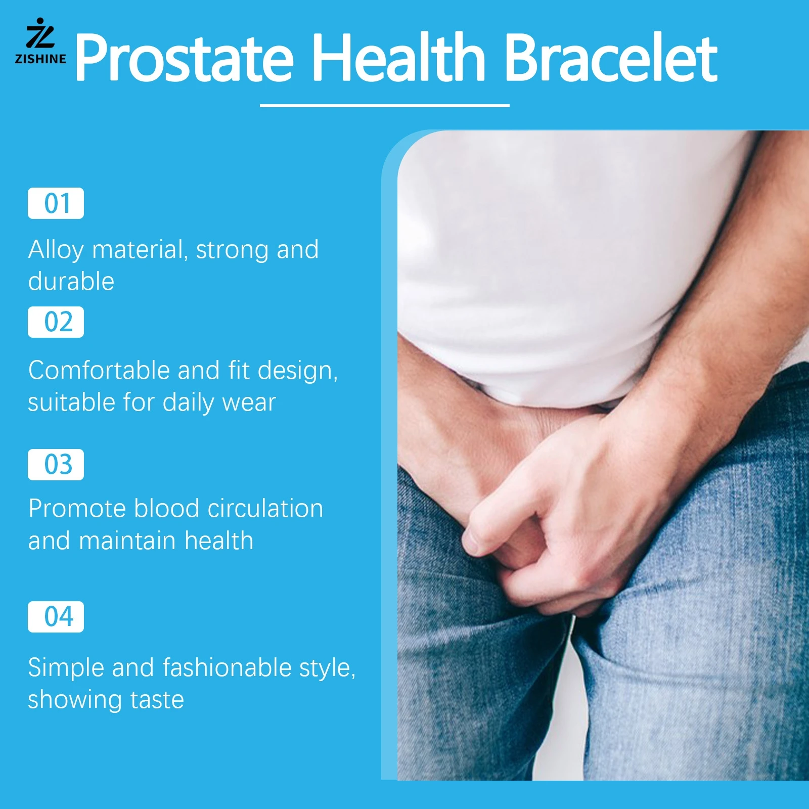 Men's grooming bracelet lightweight, stylish, and comfortable for everyday wear, designed to soothe and relax the body.