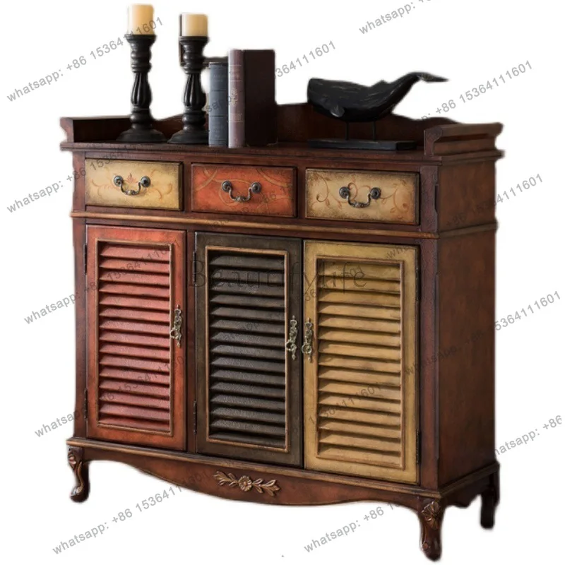 

Американский многофункциональный шкаф-локер из массива дерева большой вместимости