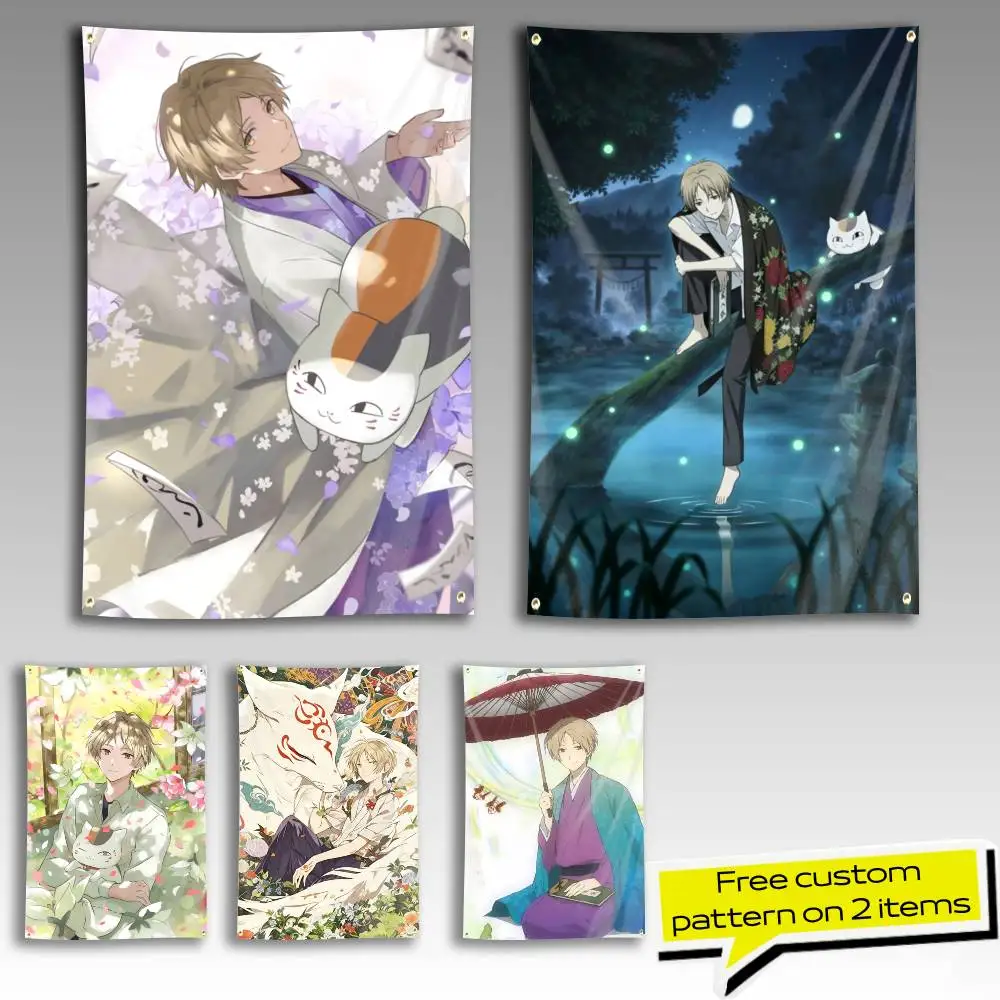 Anime N-NatsumeS Book of Friends Flag Tapestry Banner for Bedroom Living Room Outdoor Camping Custom Supported