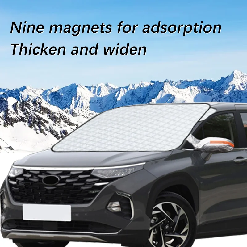 

Magnetic Car Windshield Snow Cover Winter Ice-Frost Guard Sun Shade Protector For Hyundai Custo 2021-2024 Exterior Accessories