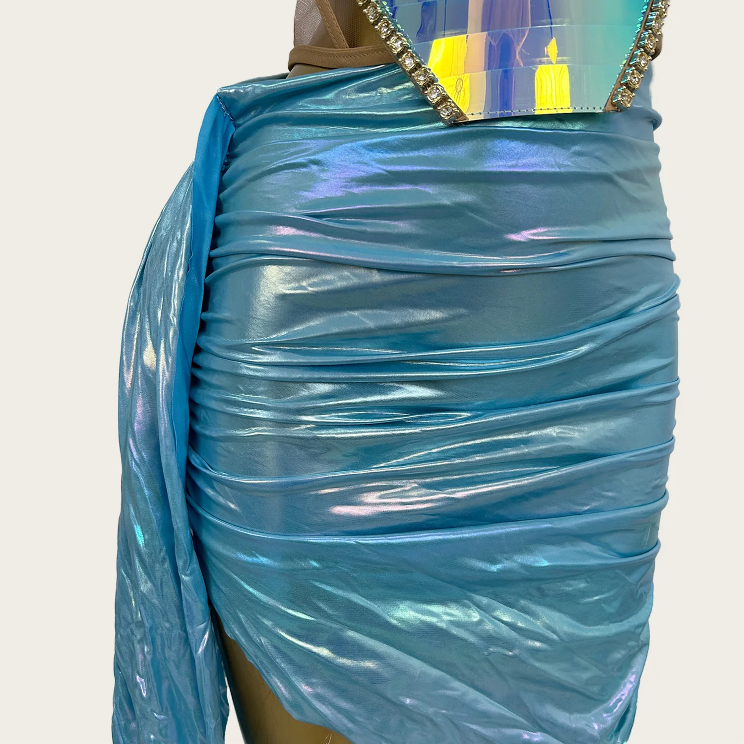 مثير الراقية لامعة حجر الراين الترتر المرايا نمط فستان قصير مجموعة المرأة حمالة Bodycon كوكتيل حفلة الرقص ارتداء Douniu