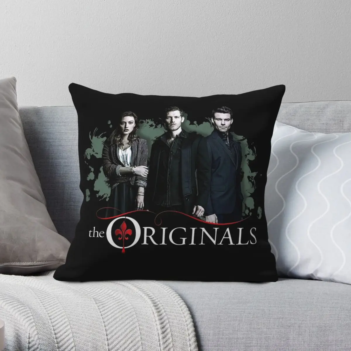 The Originals Klaus Hayley Elijah Square Pillowcase Polyester Linen Velvet Printed Zip Decorative Car Cushion Cover