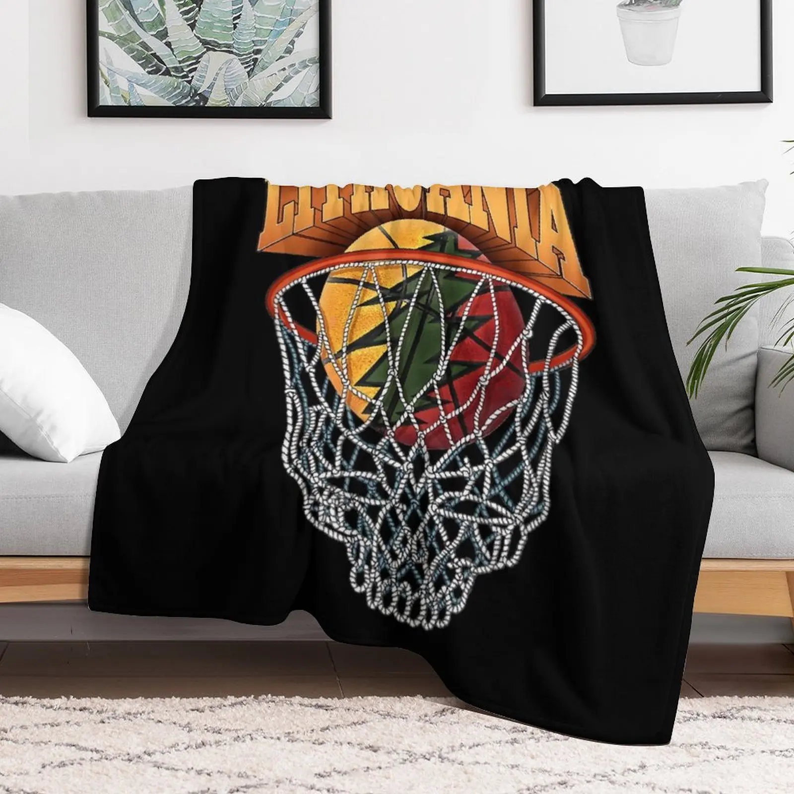 Lithuania Basketball Skeleton Net Classic Throw Blanket valentine gift ideas for winter Cute Plaid Blankets