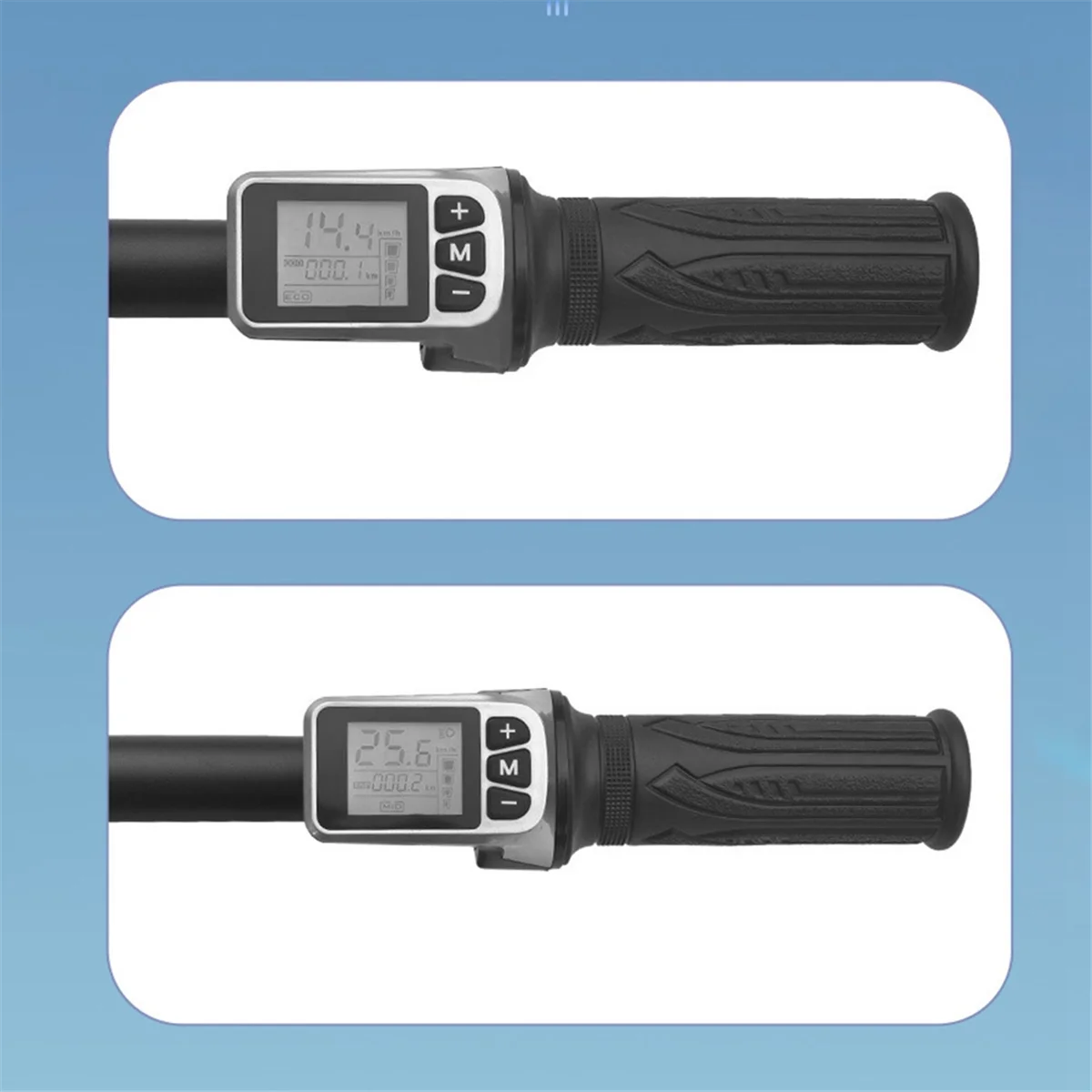 QA88X 124DX 36 فولت/48 فولت LCD عرض الكمية الكهربائية مع التبديل EBike سرعة التحكم خنق قبضة خنق كهربائي قبضة