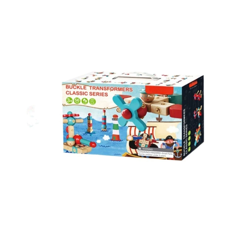 Juguetes para niños pequeños, bloques de rompecabezas, conjunto de bloques de construcción de ensamblaje, juguete único de madera Montessori, Constructor Diorama, accesorios para casa de muñecas